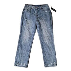 NWT BLANKNYC Jeans Womens 29 The Madison Crop Hi-Rise Distressed Light Blue